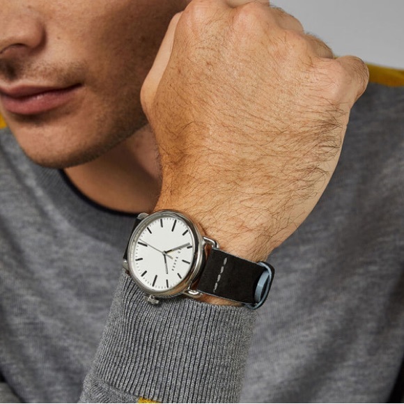 TED BAKER Tomcooa Leather Strap Watch, 40mm In Black/ White/ Silver - Picture 4 of 16